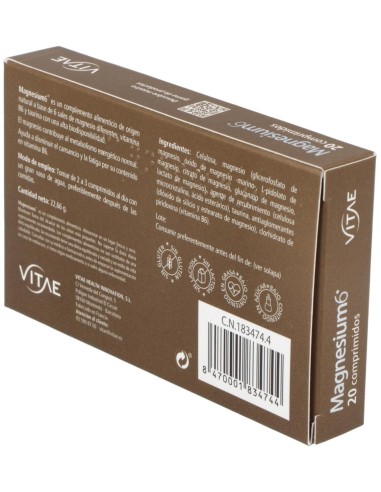 Magnesium6 20 comprimidos    de Vitae