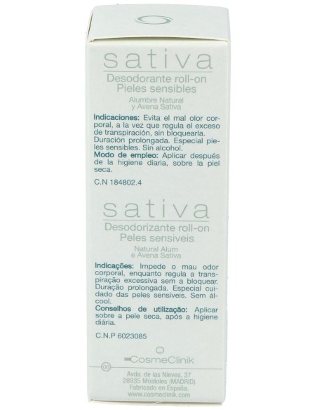 Cosmeclinik Sativa Desodorante Roll-On 75Ml. de Sativa