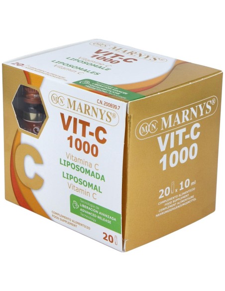 Vit C 1000 Vitamina C Liposomada 20 Ampollas de Marnys