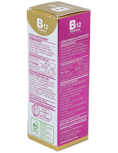 Vitamina B12 Liquida 30Ml. de Marnys