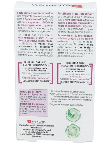 Fortebiotic+ Flora Intestinal 30Cap. de Forte Pharma