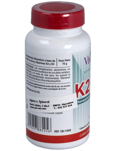 Vitamina K2+D3 100Perlas de Vbyotics