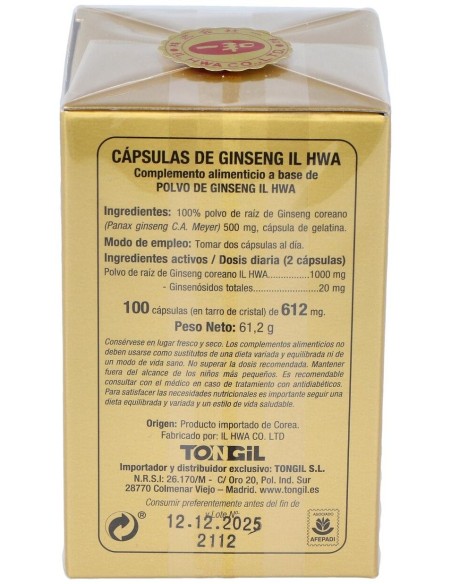 Ginseng Il Hwa 100Cap.Tarro de Tongil