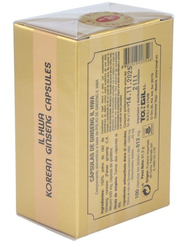 Ginseng Il Hwa 100Cap.Blister de Tongil