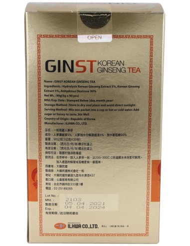 Korean Ginseng Tea Il Hwa (Ginst15) 30Sbrs. de Tongil
