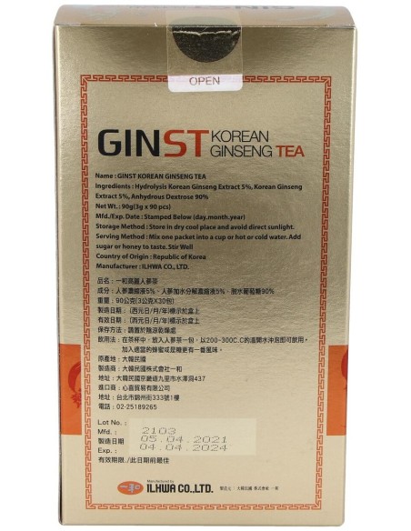 Korean Ginseng Tea Il Hwa (Ginst15) 30Sbrs. de Tongil