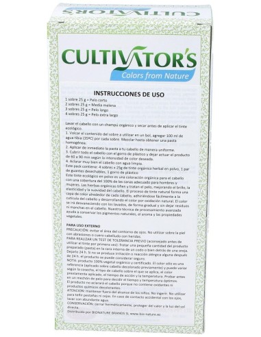 Castaño Oscuro Tinte Organico 100Gr. Ecocert de Cultivators