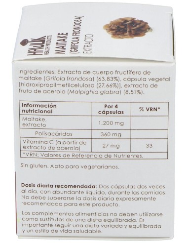 Maitake Extracto Puro 60Vcaps. de Hawlik