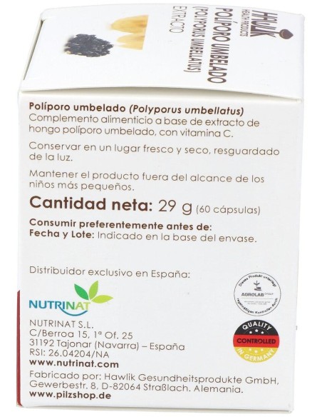 Poliporo Umbelado Extracto Puro 60Vcaps. de Hawlik