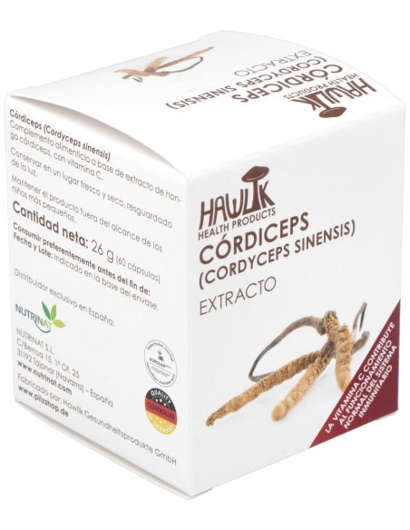 Córdiceps (Cordyceps Sinensis). Extracto Puro. Bio 60 Vcáps de Hawlik