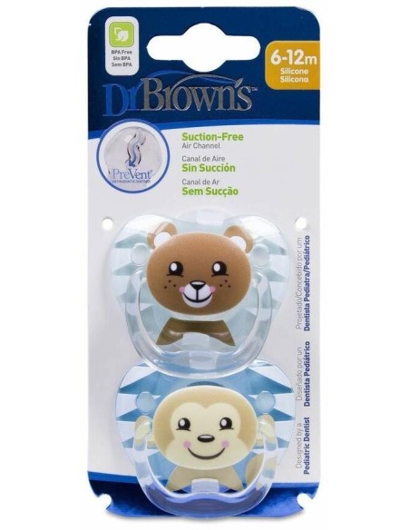 Chupete Prevent Anima Sili Anat T/2 6-12M 2Un Niño de Dr. Brown´S