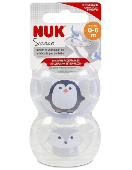 Chupete Space 0-6 Silicona 2Ud. de Nuk