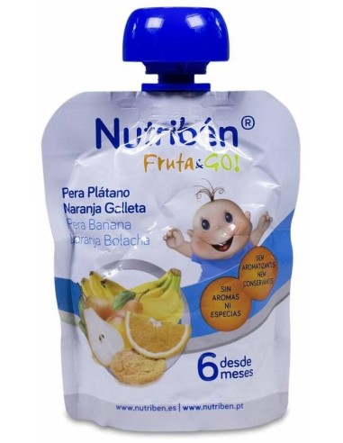 Nutriben Fruta & Go Pera-Plata-Nara-Galleta 90Gr. de Nutriben