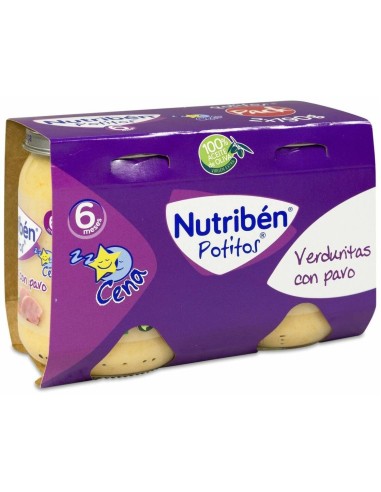 Nutriben Pack Potito Cena Verduritas Pavo 2 X190Gr de Nutriben