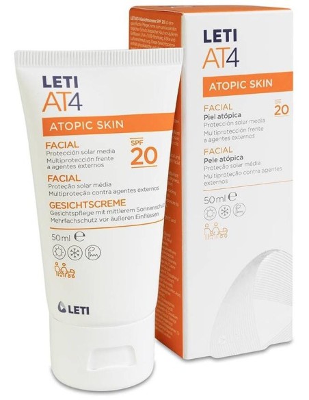 Leti At4 Atopic Skin Crema Facial Spf 20 50 Ml Leti