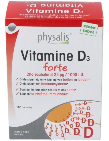 Vitamina D3 Forte 100Cap. de Physalis