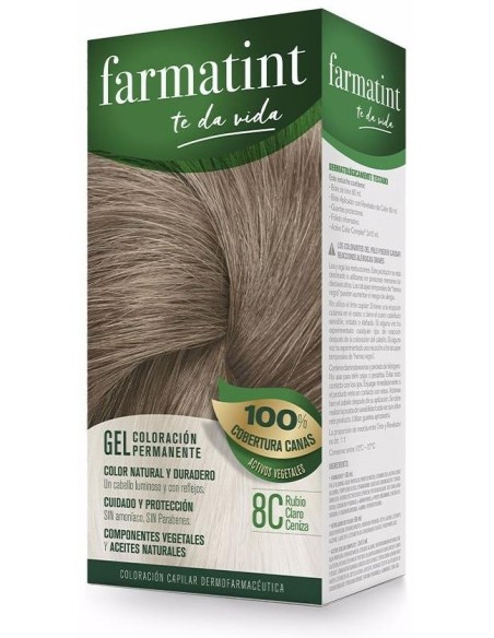 Farmatint Gel 8C Rubio Claro Ceniza 135 Mililitros Farmatint