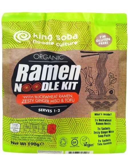 Kit Noodles Ramen Sarraceno-Jengibre-Miso-Tofu 194 de King Soba