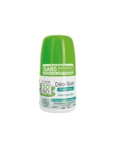 Desodorante Frescor 24H Menta Roll-On 50Ml. de So´Bio Etic