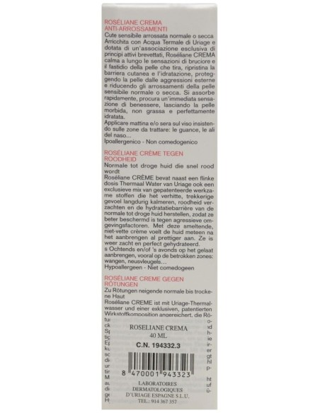 Roseliane Crema Antirojeces 40Ml. de Uriage