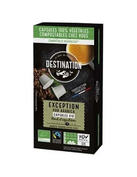Capsulas Biodegradables Pur Arabica Exception Bio, 10X5,5 G de Destination
