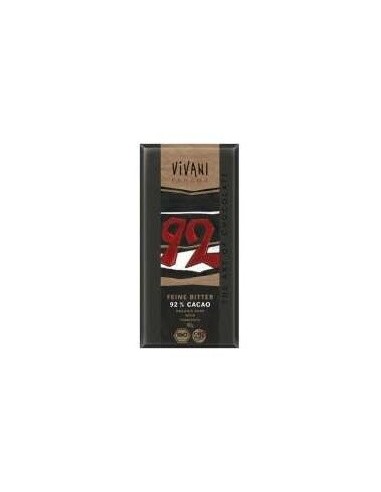 Chocolate Negro 92%  Panama Azucar Coco 80G Vegan de Vivani