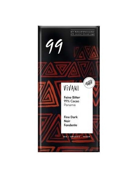 Chocolate Negro 99% Panama Azucar Coco 80Gr. Vegan de Vivani