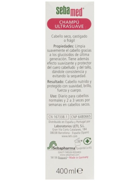 Champu Ultra Suave Cabello Normal-Seco 400Ml. de Sebamed