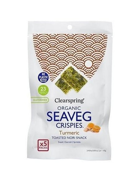 Snack Alga Nori Con Cúrcuma Multipack 6X(5X4G)  de Clearspring