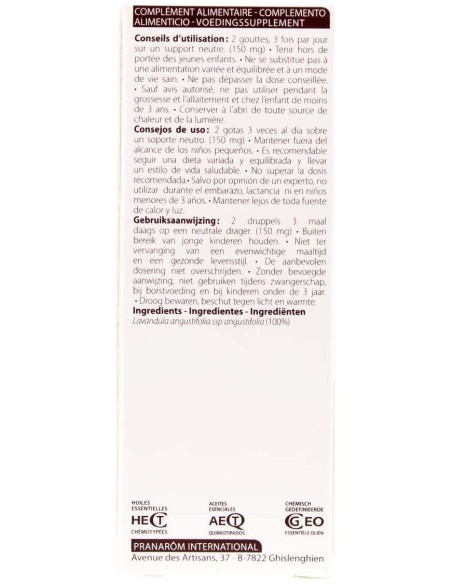 Lavanda Sumidad Florida 10 Ml de Pranarom Aceites