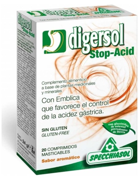 Digersol Stop-Acid 20 Comprimidos Masticables de Specchiasol