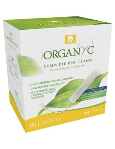 Tampones Regular Con Aplicador Compact 16Ud. de Organyc