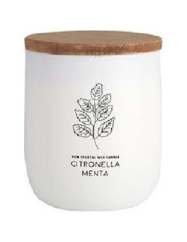 Vela Vaso Blanco Citvasm Citronela-Menta 7X9Cm 1Ud de Cerabella