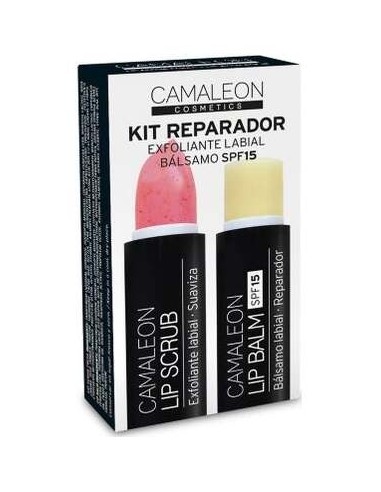 Kit Reparador Lipscrub Fresa+Lipbalm de Camaleon