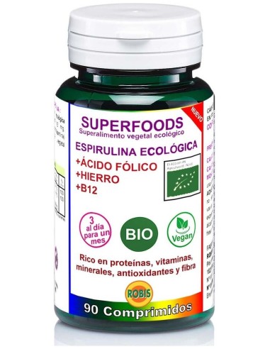 Espirulina + Ac. Folico Superalimentos Bio 90Comp. de Robis