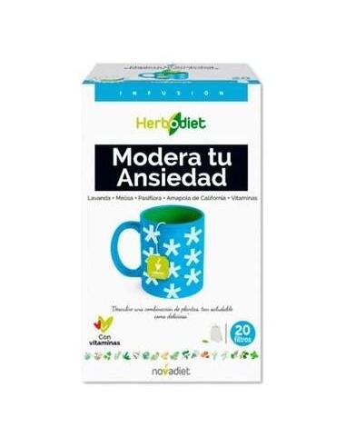 Herbodiet Modera Tu Ansiedad Envase de 20 bolsitas filtro de 1,5 g. de Novadiet