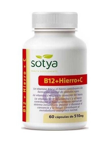 Vitamina B12+Hierro+C 510Mg 60 Caps. 60U de Sotya