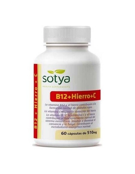 Vitamina B12+Hierro+C 510Mg 60 Caps. 60U de Sotya