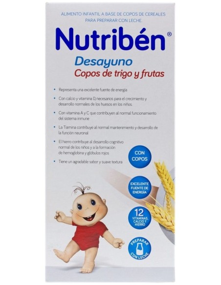 Nutriben Desayuno Copos Trigo Frutas 750Gr.+12M de Nutriben