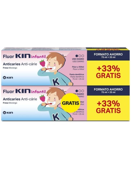 Fluor Kin Infantil Pasta 75Ml+25Ml 2X1 de Kin