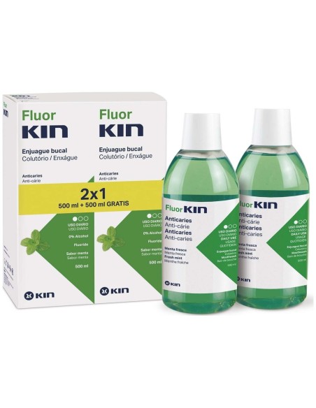 Fluor Kin Pack 2X1 Enjuage Anticaries 500Ml. de Kin