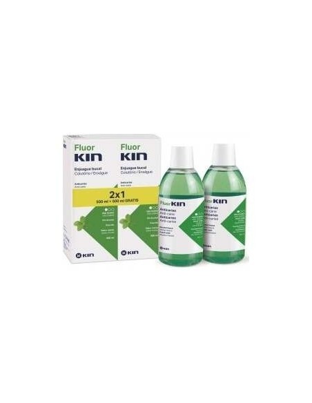 Fluor Kin Pack 2X1 Enjuage Anticaries 500Ml. de Kin