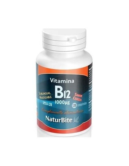 Vitamina B12 1000mcg Masticable, 120 Comp. de NaturBite
