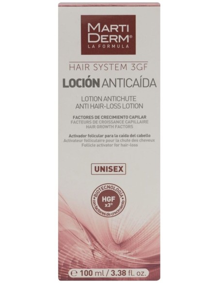 Hair System 3Gf Locion Anticaida Unisex 100Ml de Martiderm