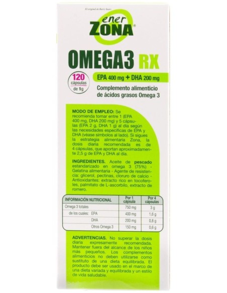 Enerzona Omega 3 Rx 1 Gr 120 Caps de Enerzona