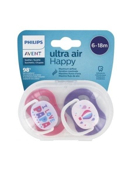 Chupete Ultra Air 6-18Meses Niña 2Ud Scf080/04 de Avent