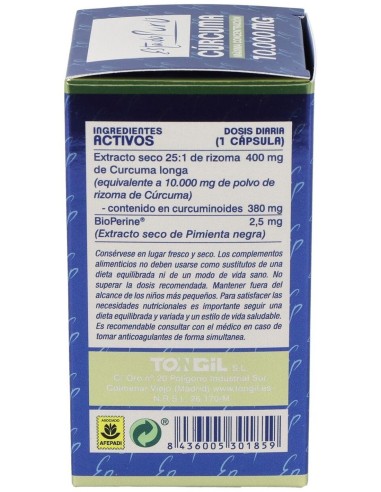 Pack 3X2 Curcuma 10.000Mg. 40Cap. Estado Puro de Tongil..