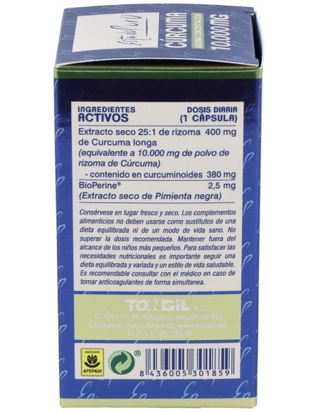 Pack 3X2 Curcuma 10.000Mg. 40Cap. Estado Puro de Tongil..
