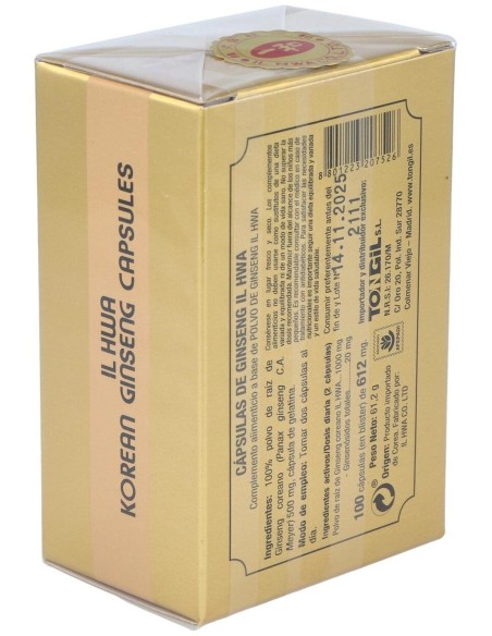 Pack 4X3 Ginseng Il Hwa 100Cap.Blister de Tongil
