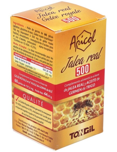 Pack 4X3 Apicol Jalea Real 500Gr. 60Perlas de Tongil